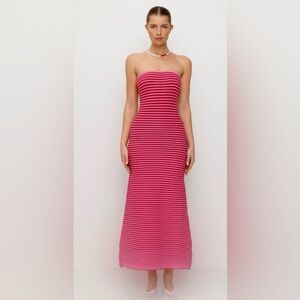 The Wolf Gang - Sunmor Candy Pink Striped Maxi Dress